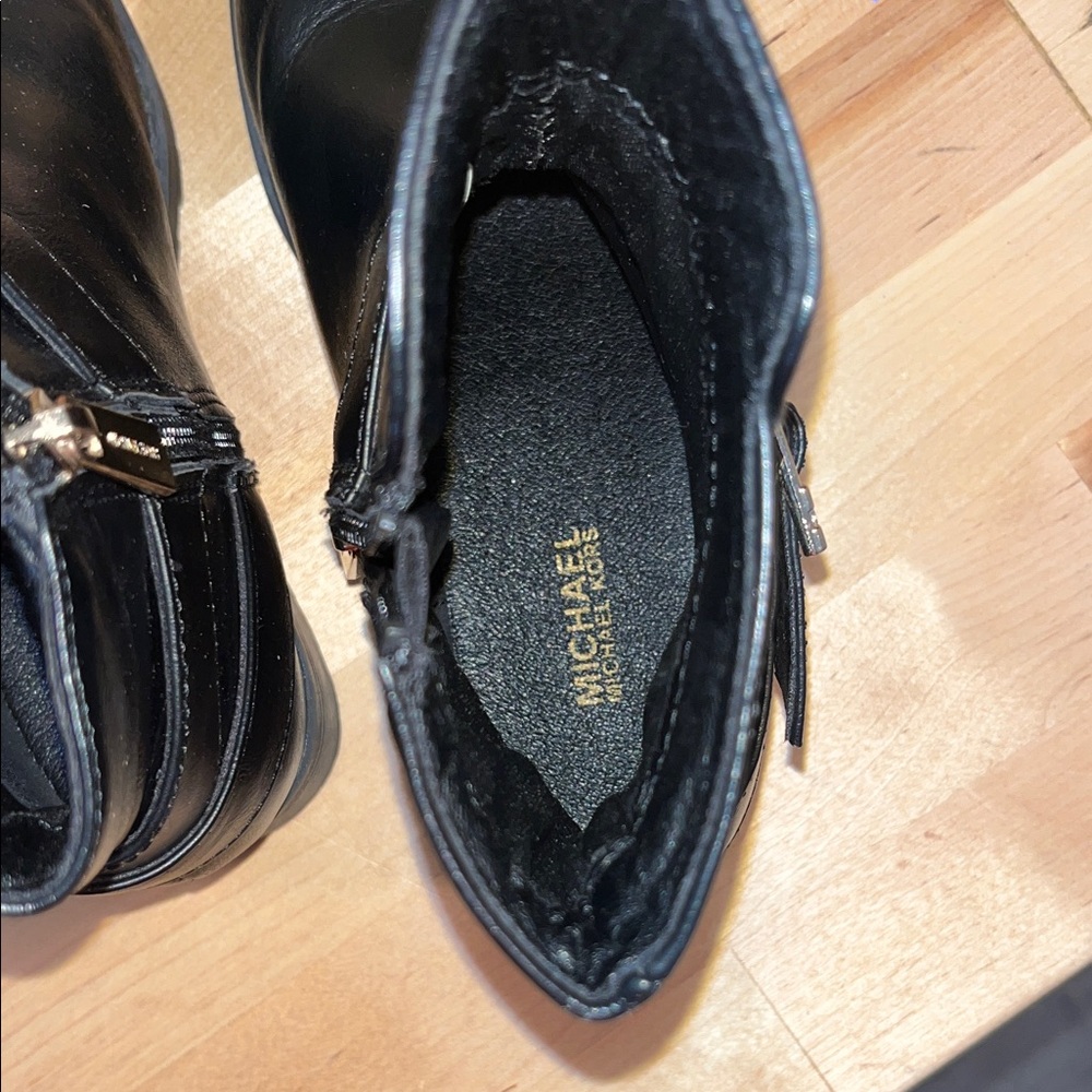 Michael Kors Black Boots with Gold Buckle - Picture 7 of 9